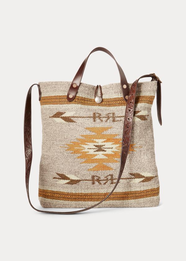 Ralph Lauren Handwoven Southwestern Tote Bag Herre Danmark (JUTPR4296)